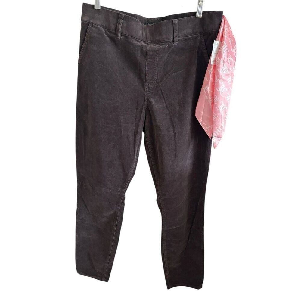 Juicy Couture California Skinny Corduroy Pants w/Scarf Cloud Grey Women's 27 NWT